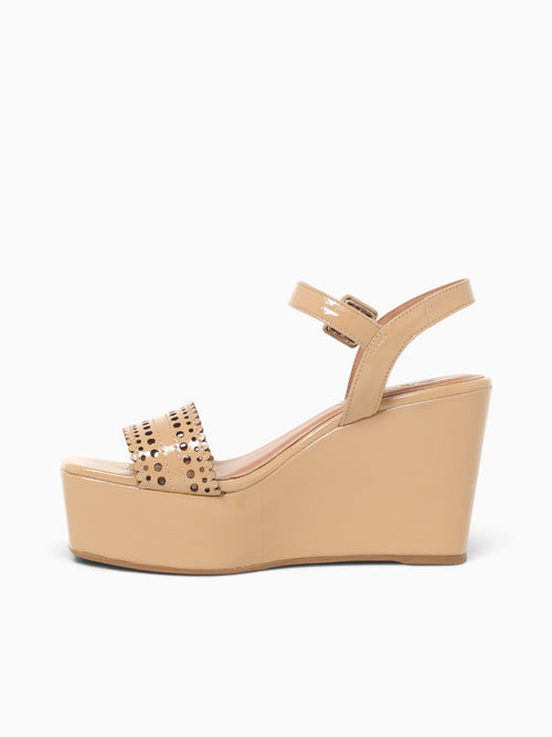 Frances Light Tan Crinkle Patent Leather Tan / 5 / M