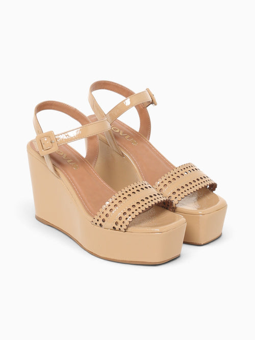 Frances Light Tan Crinkle Patent Leather Tan / 5 / M