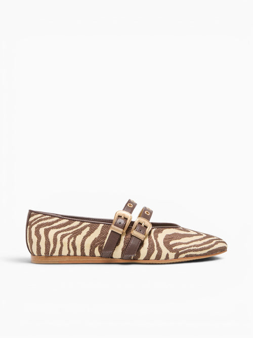 Baylee Grommet Zebra Raffia Brown / 5 / M
