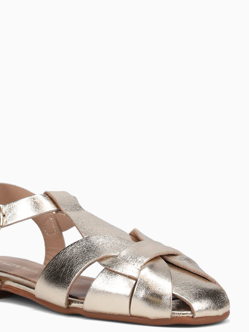 Fatma Gold Metallic Leather Gold / 5 / M