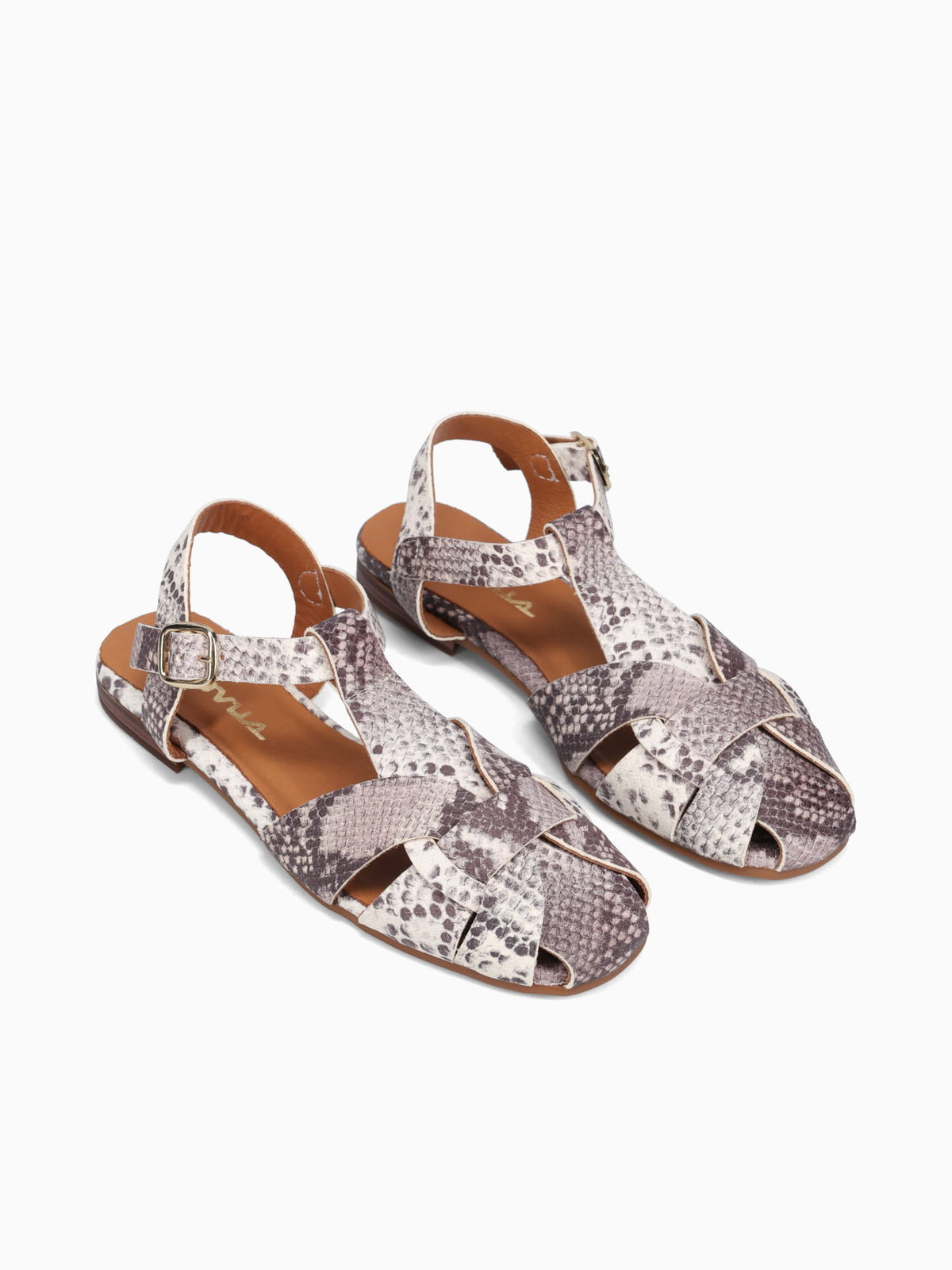 Fatma Cream Snake Leather Black White / 5 / M