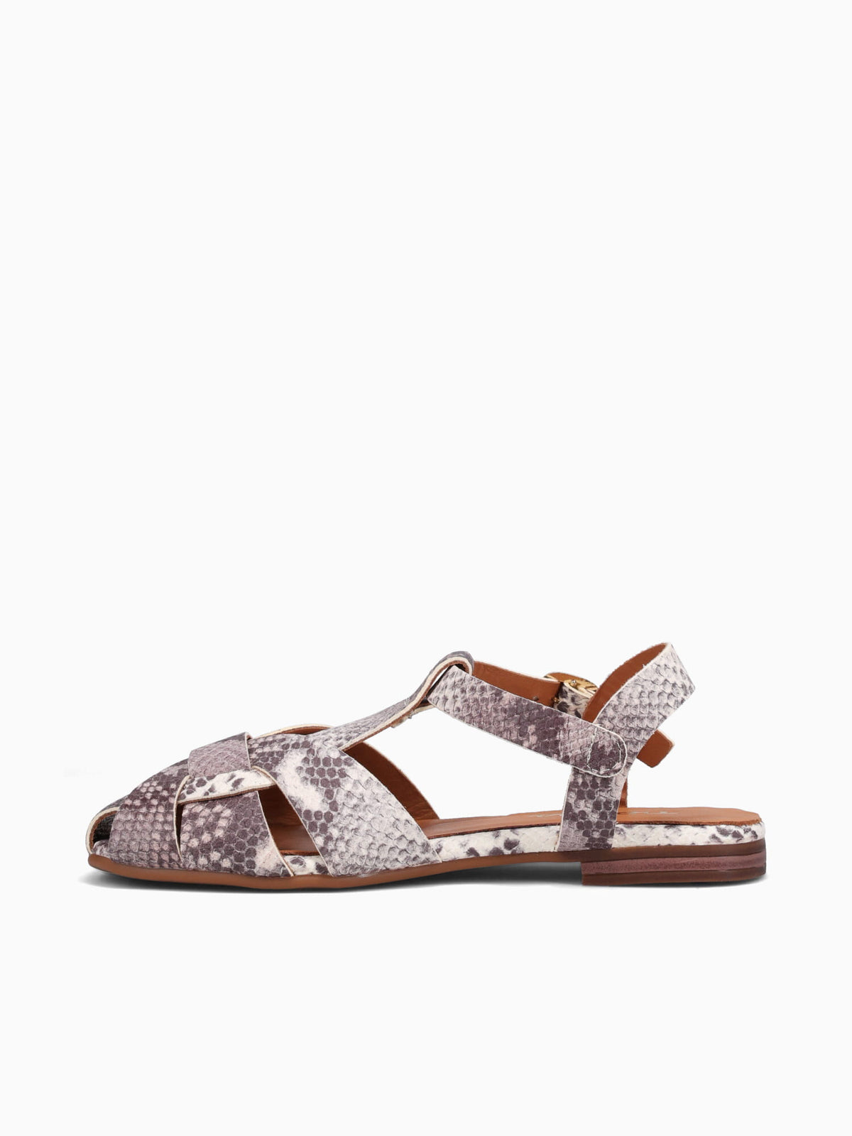 Fatma Cream Snake Leather Black White / 5 / M