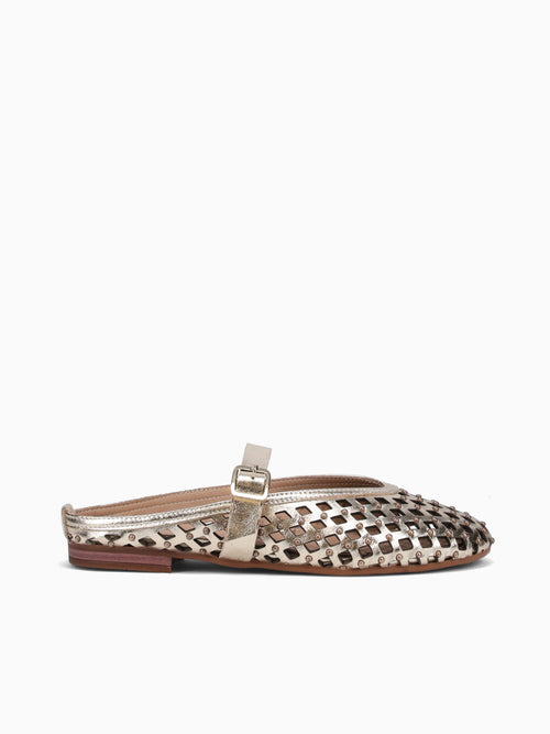 Defne Gold Metallic Leather Gold / 5 / M