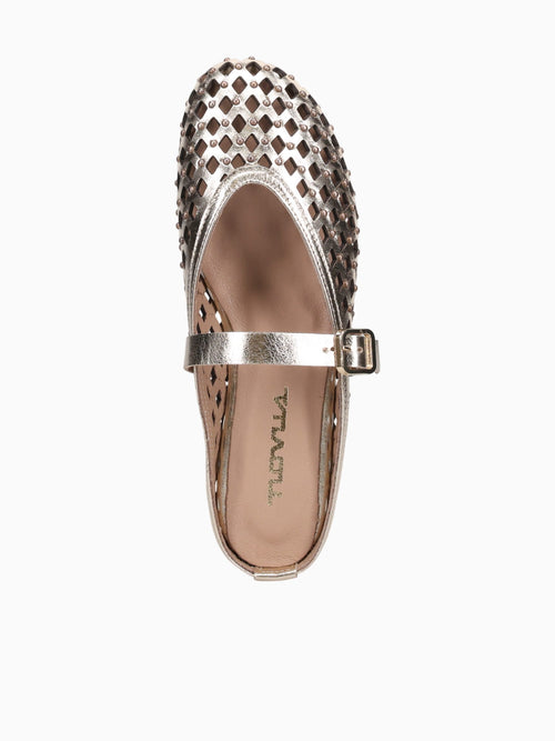 Defne Gold Metallic Leather Gold / 5 / M