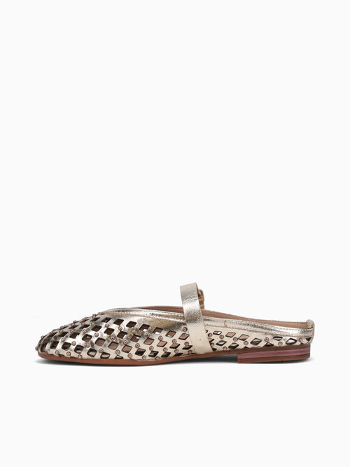 Defne Gold Metallic Leather Gold / 5 / M
