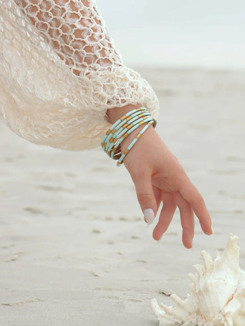 Mint Veda Bangles (set Of 6) Aqua