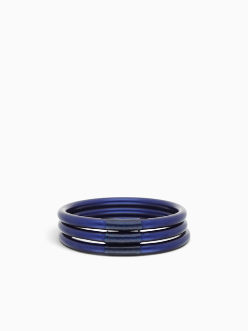 Midnight All Weather Bangles (set Of 6) Navy / S