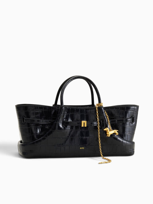 Maeve Top Handle Black Croc Black