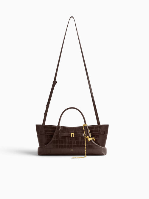 Maeve Top Handle Brown Croc Brown