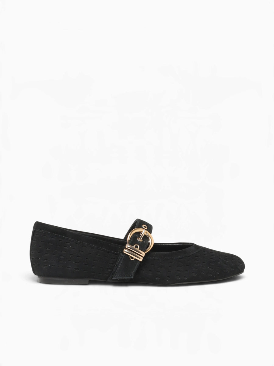 Mikela Onyx Perf Suede Black / 5 / M