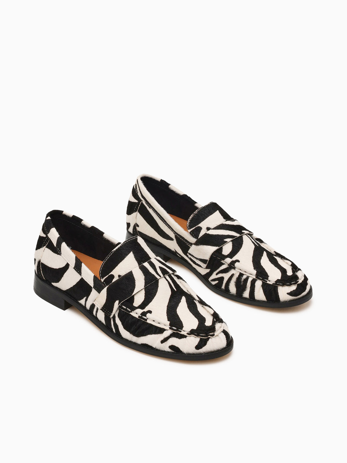Ronieh Zebra Leather Black White / 5 / M