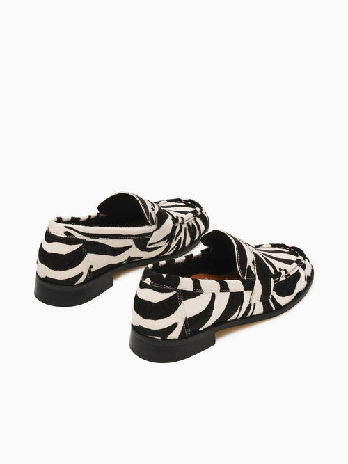 Ronieh Zebra Leather Black White / 5 / M
