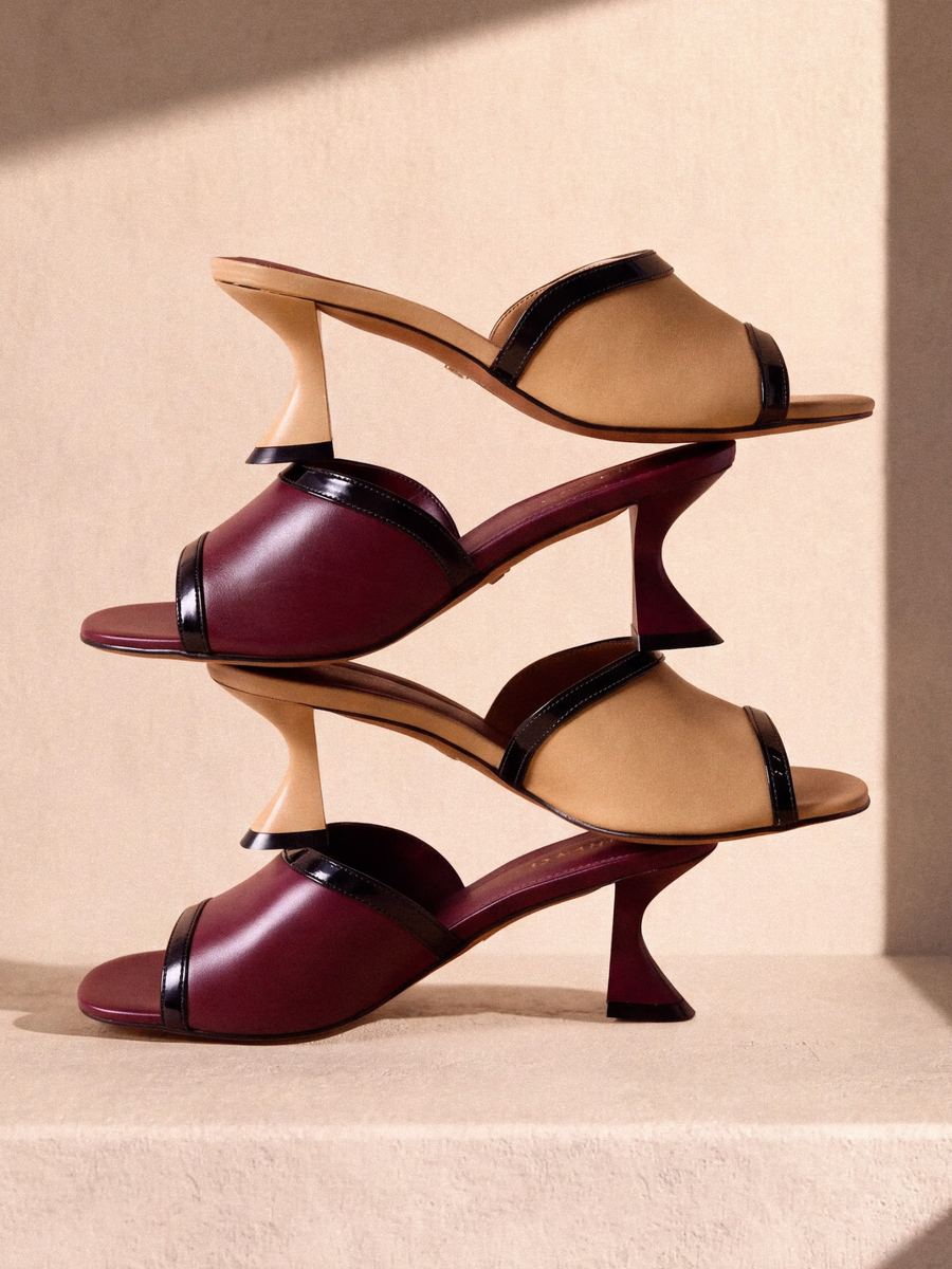 Margot Beige Black nappa