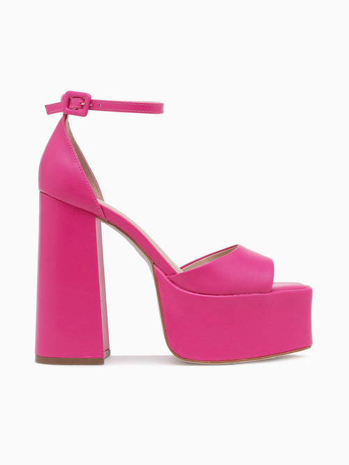 Lucia Neon Pink Leather Bright Pink / 5 / M