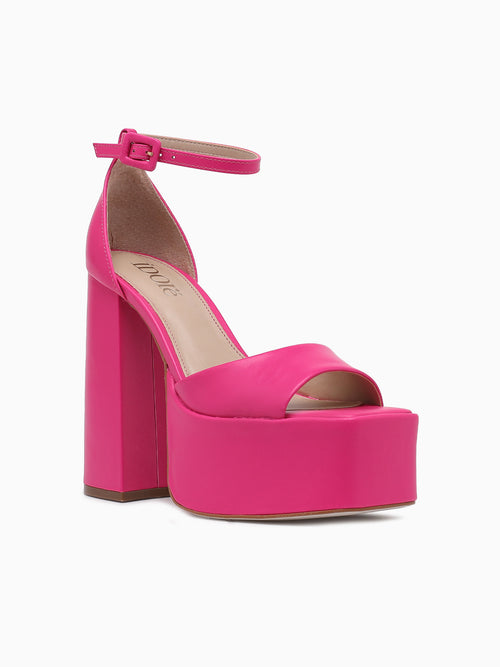 Lucia Neon Pink Leather Bright Pink / 5 / M