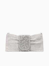 Bow Bag Flap Clutch Silver Silver